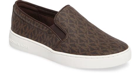 michael kors keaton slip on brown|michael kors leather slip ons.